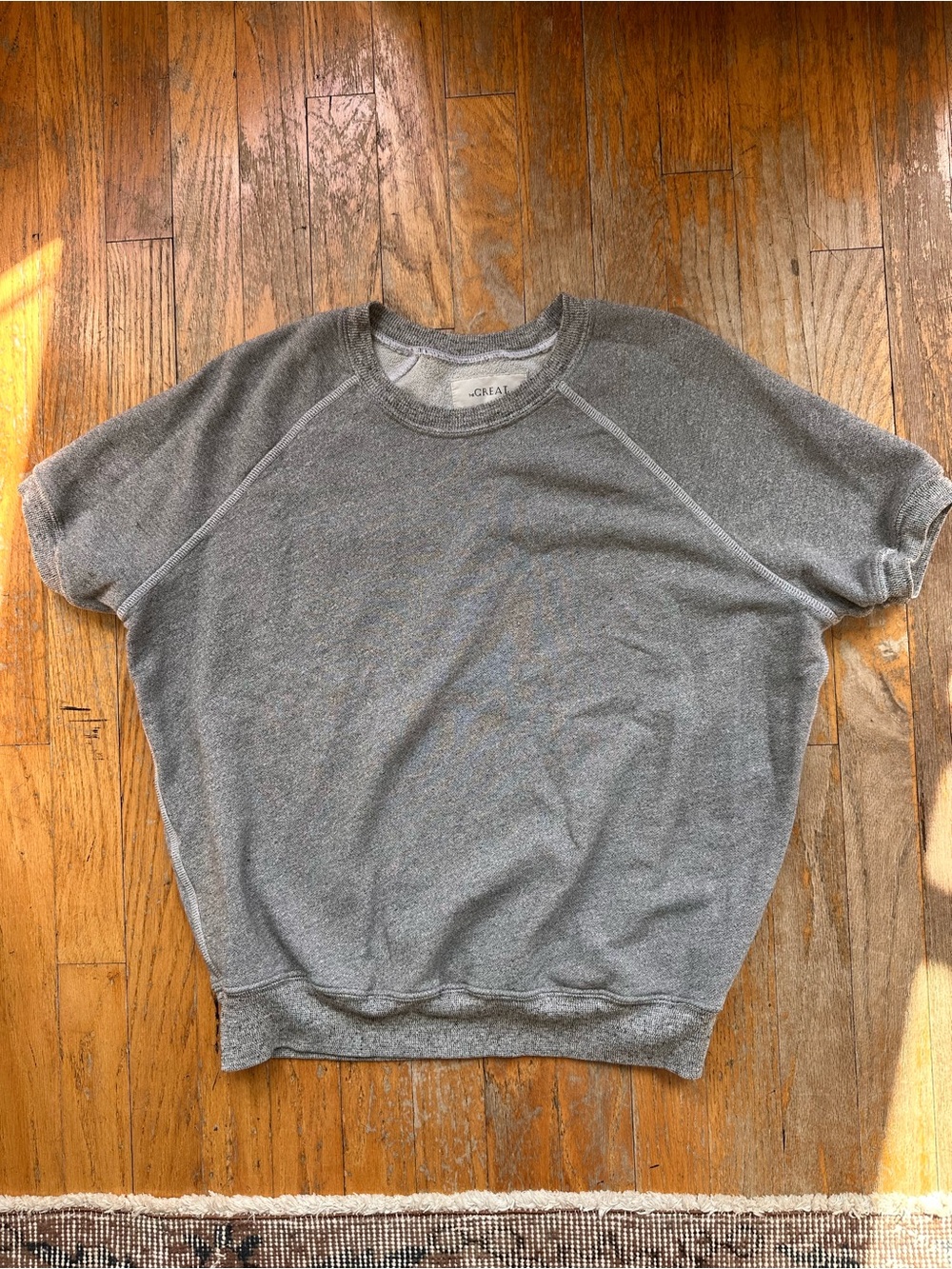 The Great. Heather gray raglan sweatshirt